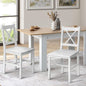 DCH-CROX-2PC-WH Oikiture 2x Dining Chairs Kitchen Furniture Table Chair Natural Pine Wood White
