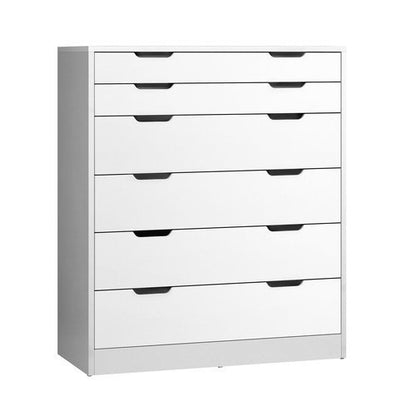 COD-BD-PMA-6D-WH-AB Oikiture 6 Chest Of Drawers Tallboy White