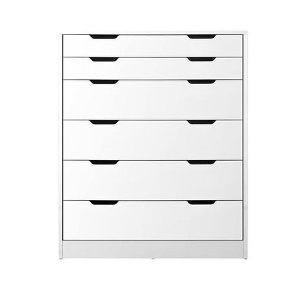 COD-BD-PMA-6D-WH-AB Oikiture 6 Chest Of Drawers Tallboy White