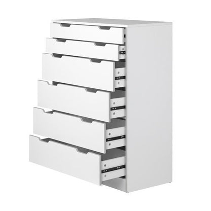 COD-BD-PMA-6D-WH-AB Oikiture 6 Chest Of Drawers Tallboy White