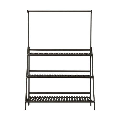 PS-WD-10038-BK Livsip 3 Tier Plant Stand Flower Pot Shelf Wooden Black