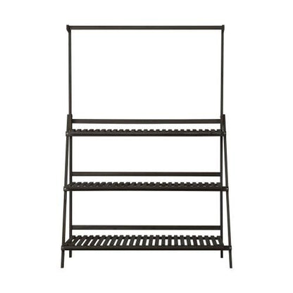 PS-WD-10038-BK Livsip 3 Tier Plant Stand Flower Pot Shelf Wooden Black