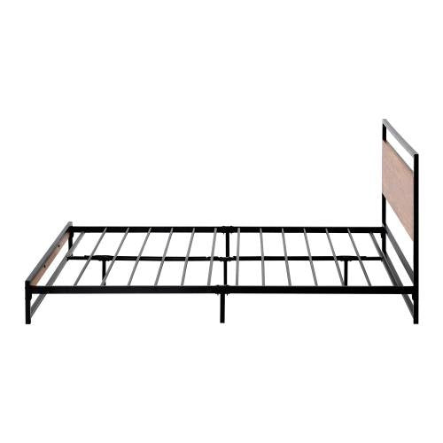 MBF-MODERN-D-BK Oikiture Metal Bed Frame Double Size Wooden