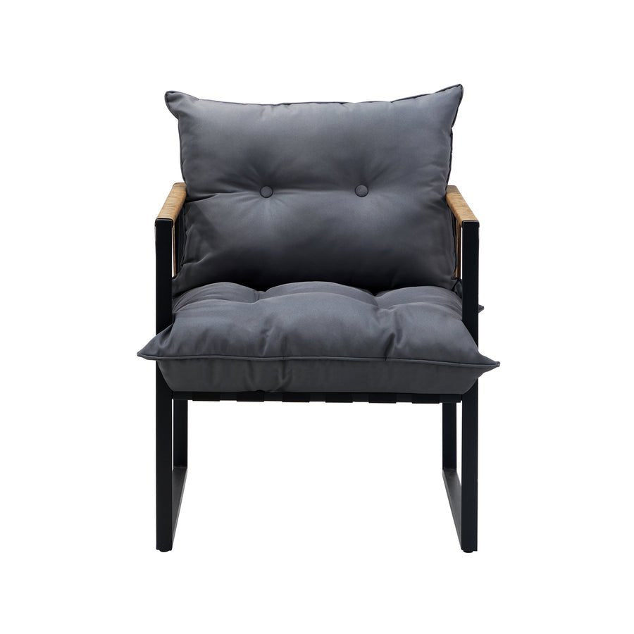 OPS-KUDA-CH-BR-2PC 2Pcs Outdoor Furniture Chairs Garden Patio Garden Lounge Set PE Wicker
