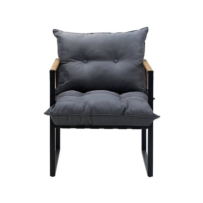 OPS-KUDA-CH-BR-2PC 2Pcs Outdoor Furniture Chairs Garden Patio Garden Lounge Set PE Wicker