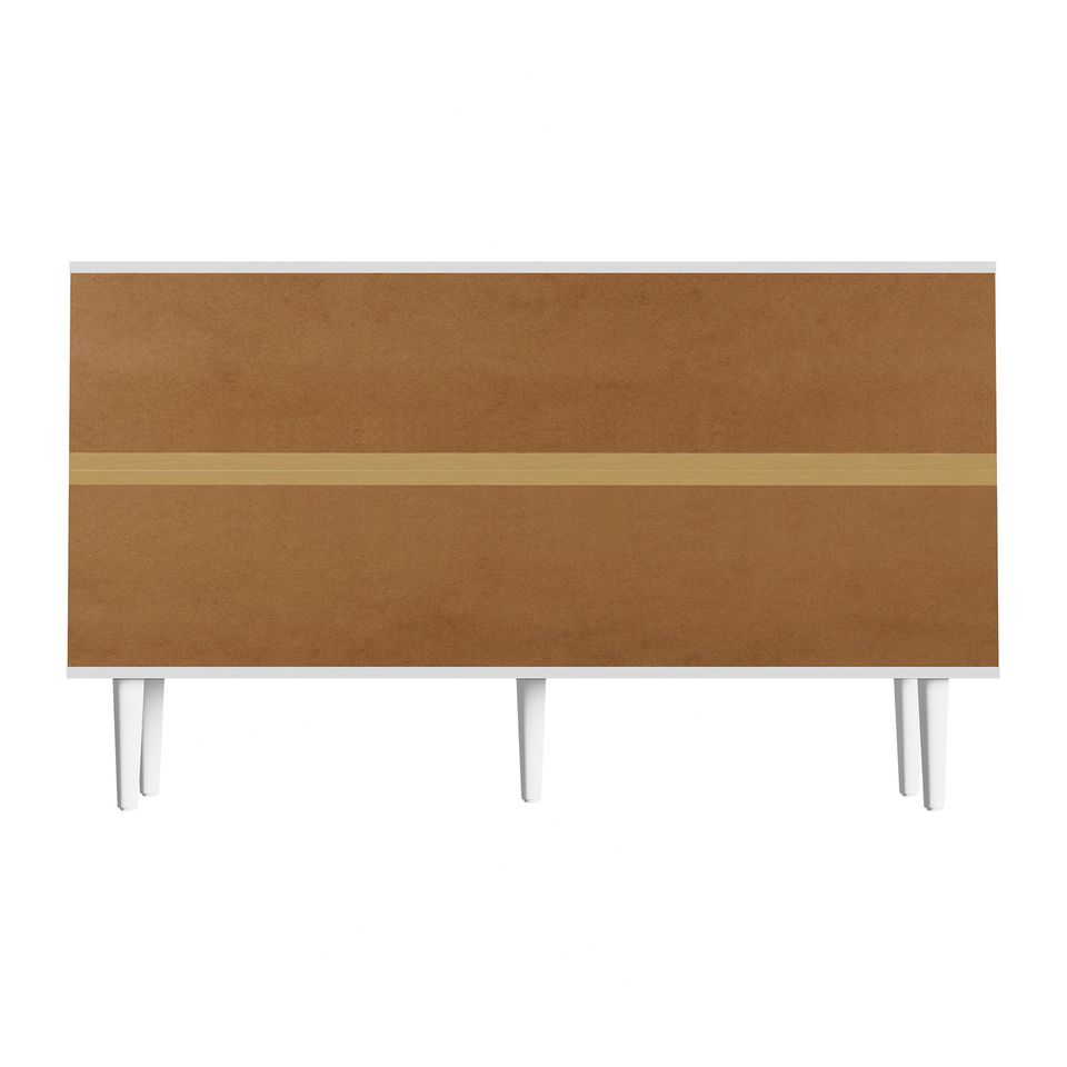 COD-PUTI-6D-WH-AB Ylona 6 Drawer Ribbed Chest