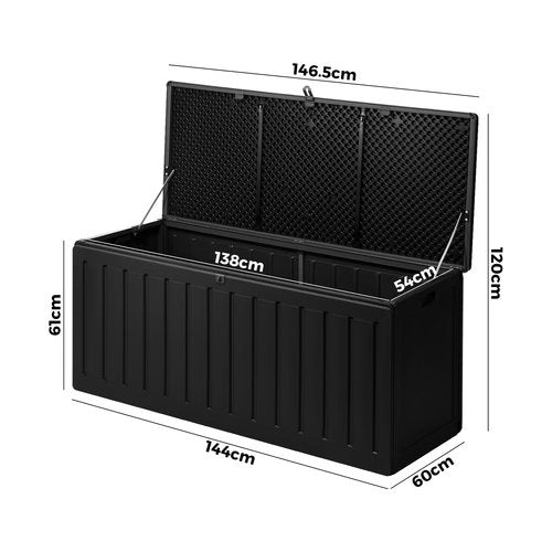 OSBO-490L-BK Livsip Outdoor Storage Box Bench 490L Black