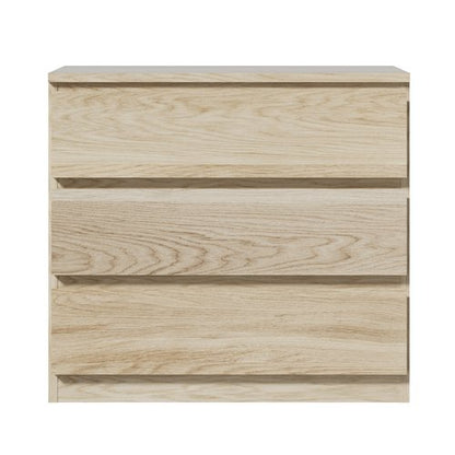 COD-VJ-LIZ-3D-WD-AB Oikiture 3 Chest of Drawers Lowboy Dresser Table Natural