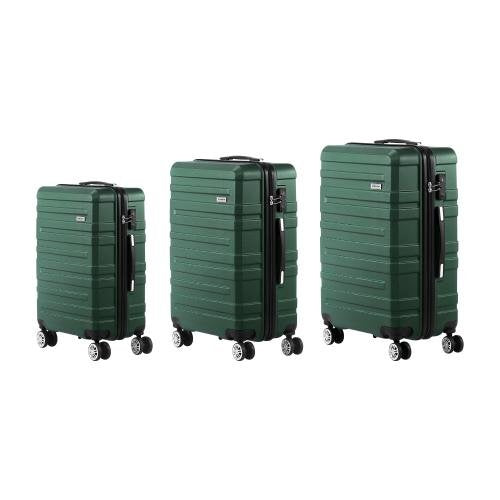LGS-A1-3PCS-GN Mazam 3PCS Luggage Suitcase Trolley Set Travel TSA Lock Storage Hard Case Green