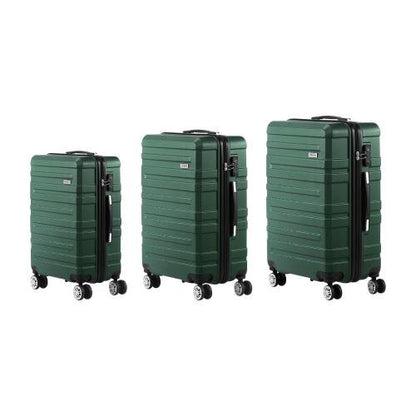 LGS-A1-3PCS-GN Mazam 3PCS Luggage Suitcase Trolley Set Travel TSA Lock Storage Hard Case Green