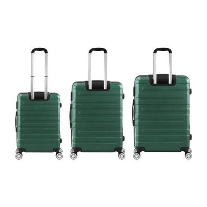LGS-A1-3PCS-GN Mazam 3PCS Luggage Suitcase Trolley Set Travel TSA Lock Storage Hard Case Green