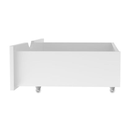 BF-W-2DRAW-WH Oikiture Storage Drawers Trundle for Wooden Bed Frame Base Timber White 2X