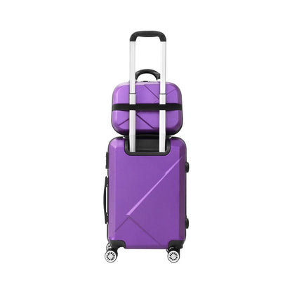 LGS-A2-2PCS-PP Mazam 2PCS Luggage Suitcase Trolley Set Travel TSA Lock Storage Hard Case Purple