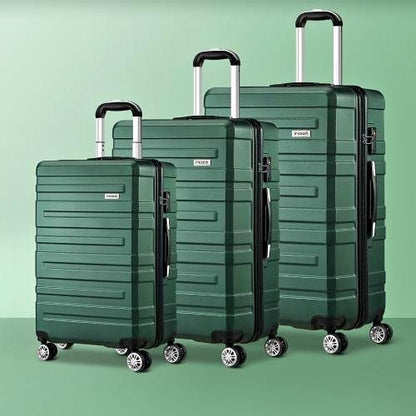 LGS-A1-3PCS-GN Mazam 3PCS Luggage Suitcase Trolley Set Travel TSA Lock Storage Hard Case Green