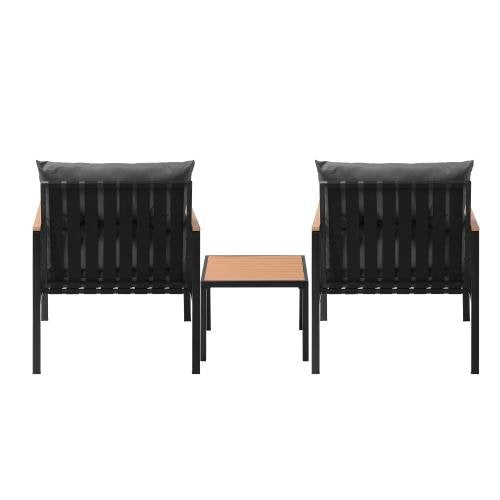 OPS-3-SIRRU-GY Livsip 3PCS Outdoor Set Armchairs & Table with Cushions