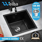 GSK-4545-BK Welba Kitchen Sink Granite Basin Single Bowl 45cmx45cm Black