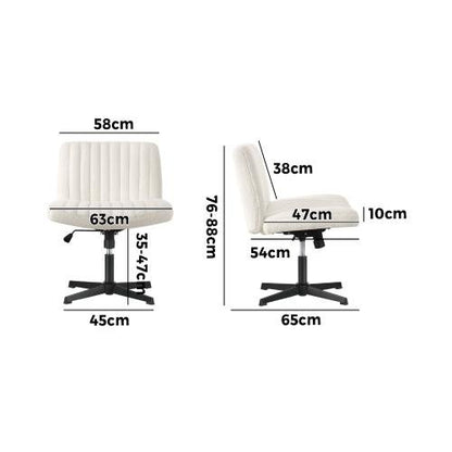 OCH-D1-CROSS-SP-WH Oikiture Mid Back Office Chair Wide Seat Sherpa White