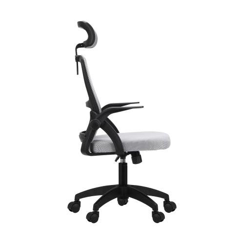 OCH-B3-MESH-BKGY Oikiture Mesh Office Chair Fabric Seat Black & Grey