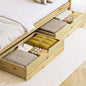 BF-W-B-2DRAW-WD Oikiture 2x Trundle Drawers for Bed Frame Base Storage with Wheels Wooden