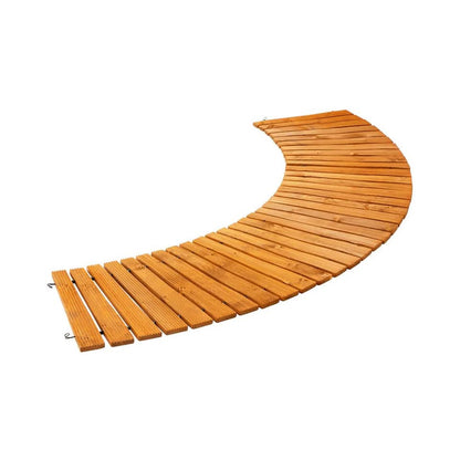 OD-WD-PWC-WD Livsip Garden Wooden Pathway 8ft Curved Roll-Out Wood Walkway Outdoor Backyard