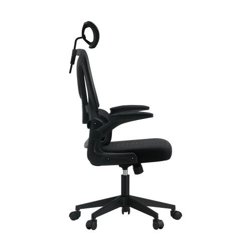 OCH-DBACK-MESH-BK Oikiture Mesh Office Chair D-Shape Back Support Black
