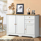SB-NED-A29-WHWD-AB Oikiture Chest of Drawers with 2 Drawers and 2 Cabinet Buffet Sideboard Hallway Storage