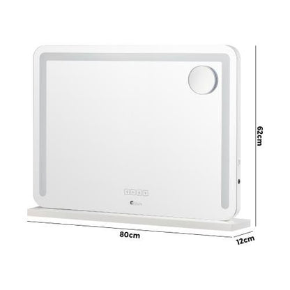 MM-8060LED-4TR-WH Oikiture Bluetooth Hollywood LED Makeup Mirror 80x62cm