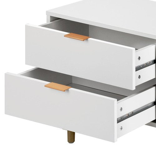 BT-A11-WH Oikiture Bedside Tables Side Table Nightstand Storage Cabinet White