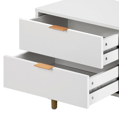 BT-A11-WH Oikiture Bedside Tables Side Table Nightstand Storage Cabinet White