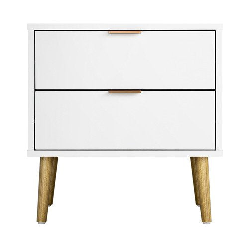 BT-A11-WH Oikiture Bedside Tables Side Table Nightstand Storage Cabinet White