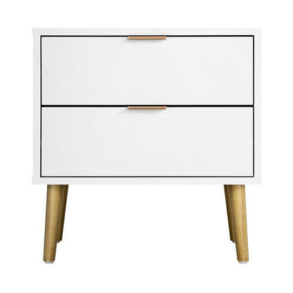 BT-A11-WH Oikiture Bedside Tables Side Table Nightstand Storage Cabinet White