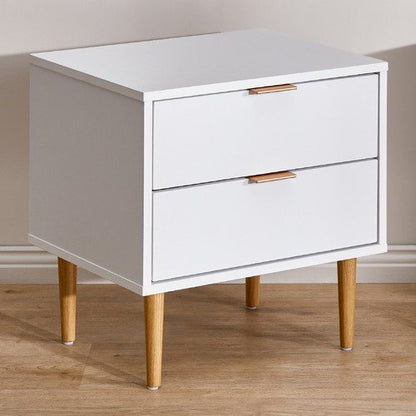 BT-A11-WH Oikiture Bedside Tables Side Table Nightstand Storage Cabinet White