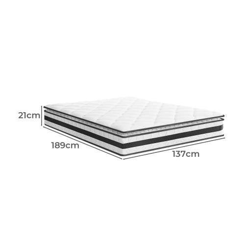 MAT-A12-M754-D BEDRA BEDDING Double Mattress Pillow Top Cool Gel Foam Bonnell Spring 21cm