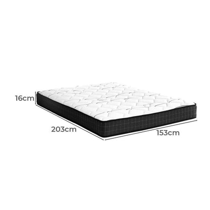 MAT-A13-CITY-Q BEDRA BEDDING 16cm Queen Mattress Bonnell Spring Medium Firm
