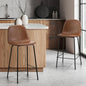BS-KODY-LEA-BR-2PC Oikiture 2x Bar Stools Kitchen Dining Chair Counter Stool PU Leather Brown
