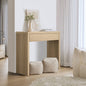 CST-LEAH-WD Oikiture Console Table Wood Sofa Table Hall Side Entry with Drawer Natural