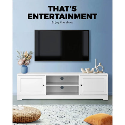 EU-HAMP-160-WH-AB Oikiture TV Cabinet Entertainment Unit Stand Storage Hamptons Furniture 160CM