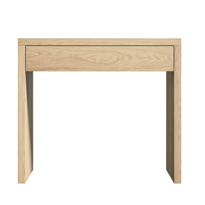 CST-LEAH-WD Oikiture Console Table Wood Sofa Table Hall Side Entry with Drawer Natural