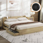 BF-MEXI-K-WD-ABC Oikiture Wooden Bed Frame King Size with Charging Ports & 2 Drawers