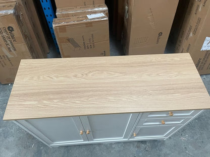 SB-NED-A29-WHWD-AB Oikiture Chest of Drawers with 2 Drawers and 2 Cabinet Buffet Sideboard Hallway Storage