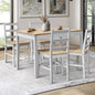 DIN-RONI-SET5-WHWD Oikiture 5PCS Table Dining Set Kitchen Dining Tables White Natural Wood Oak