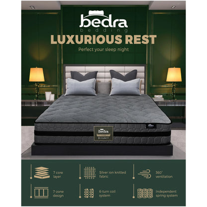 MAT-A1-CALI-S Single Mattress Bed Mattress 3D Mesh Fabric Firm Foam Spring 22cm 7-Zone