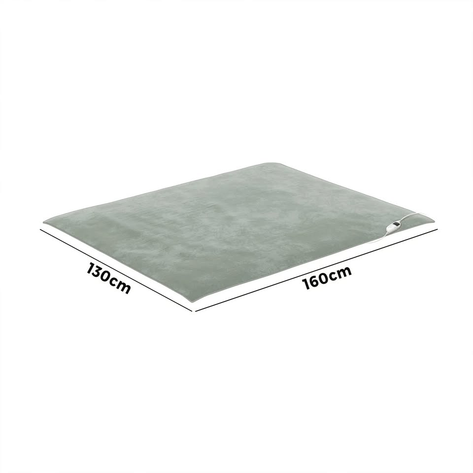 EBK-THROW-GN Bedra Electric Heated Blanket Washable Throw Rug Coral Fleece Light Green