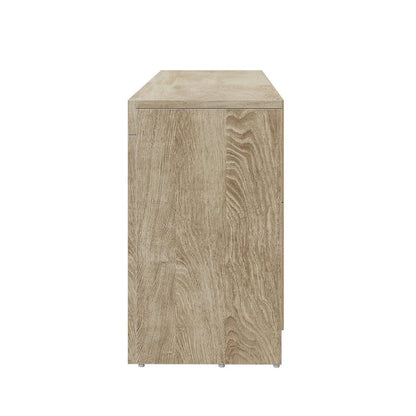 EU-BD-D2-180-WD-AB Oikiture TV Cabinet Entertainment Unit Stand RGB LED Storage Drawer Oak 180cm