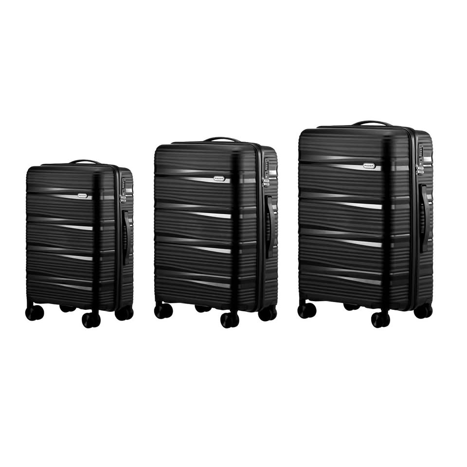 LGS-TUMI-3PC-BK Mazam 3PCS Luggage Suitcase Trolley Set Travel PP Case TSA Lock Storage Black