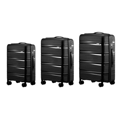 LGS-TUMI-3PC-BK Mazam 3PCS Luggage Suitcase Trolley Set Travel PP Case TSA Lock Storage Black