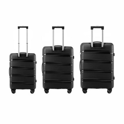 LGS-TUMI-3PC-BK Mazam 3PCS Luggage Suitcase Trolley Set Travel PP Case TSA Lock Storage Black