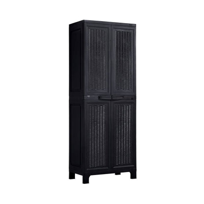 OSC-TALL-RTN-BK Livsip Outdoor Storage Cabinet Box Cupboard Garage Garden Adjustable Tall Black