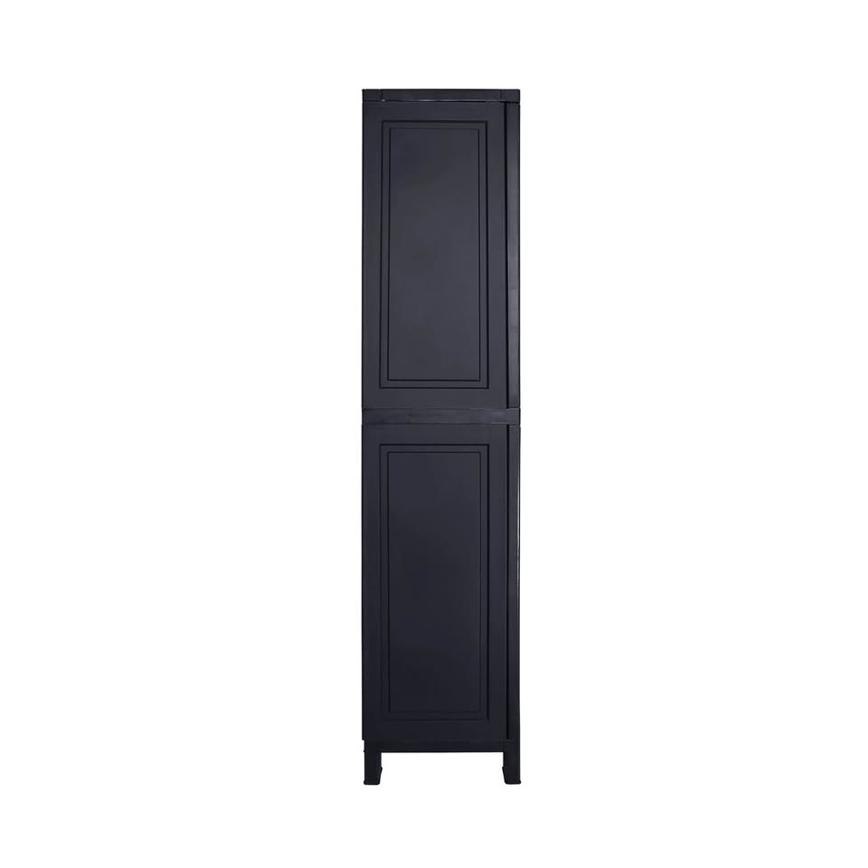 OSC-TALL-RTN-BK Livsip Outdoor Storage Cabinet Box Cupboard Garage Garden Adjustable Tall Black