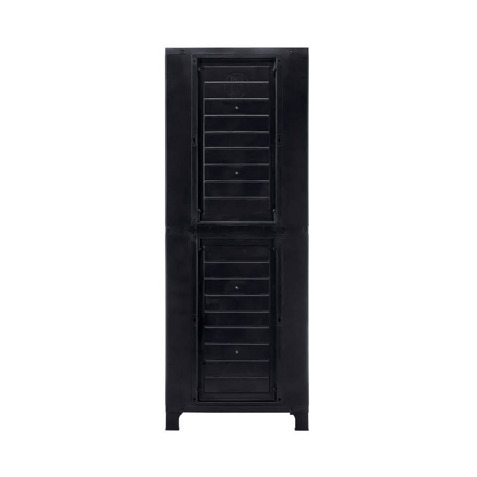 OSC-TALL-RTN-BK Livsip Outdoor Storage Cabinet Box Cupboard Garage Garden Adjustable Tall Black